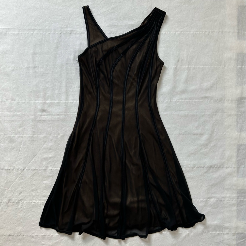 Tadashi Black Tie Mini Dress